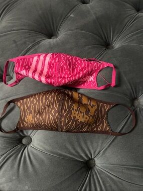 Adidas x Ivy Park Pink & Brown Monogram Mask